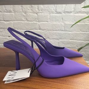 Purple Zara Slingback Heels (new)